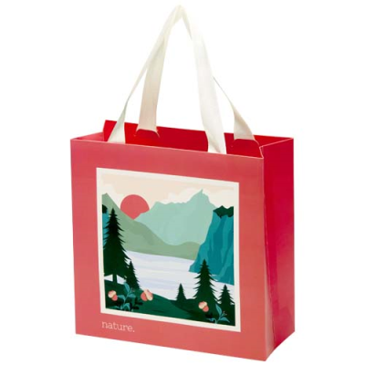 Picture of SMARTFOLD 210 G & M² PAPER BAG with Ribbon Handles & Gloss Lamination - 24 x 10 x 24 Cm