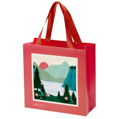 Picture of SMARTFOLD 210 G & M² PAPER BAG with Ribbon Handles & Gloss Lamination - 24 x 10 x 24 Cm