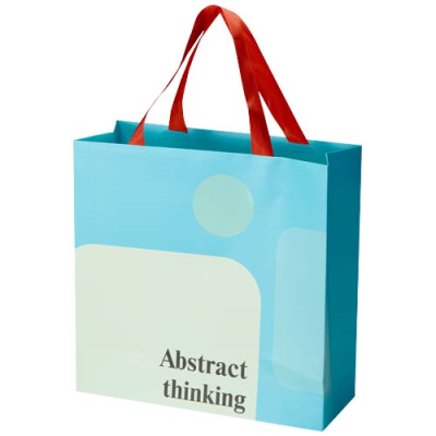 Picture of SMARTFOLD 210 G & M² PAPER BAG with Ribbon Handles & Gloss Lamination - 31 x 12 x 31 Cm