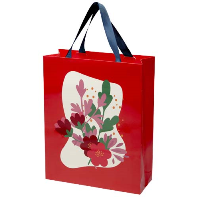 Picture of SMARTFOLD 210 G & M² PAPER BAG with Ribbon Handles & Gloss Lamination - 31 x 12 x 39 Cm