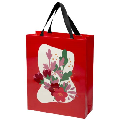 Picture of SMARTFOLD 210 G & M² PAPER BAG with Ribbon Handles & Gloss Lamination - 31 x 12 x 39 Cm