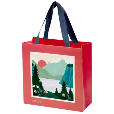 Picture of SMARTFOLD 210 G & M² PAPER BAG with Ribbon Handles & Matt Lamination - 24 x 10 x 24 Cm