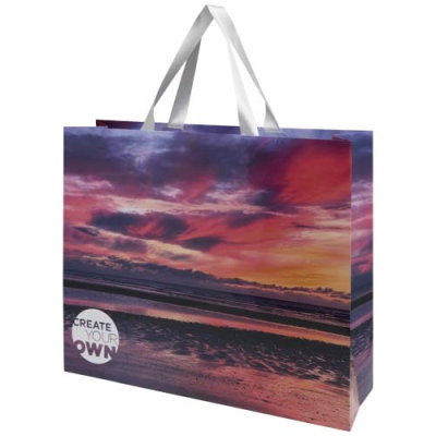 Picture of SMARTFOLD 210 G & M² PAPER BAG with Ribbon Handles & Matt Lamination - 42 x 12 x 35 Cm