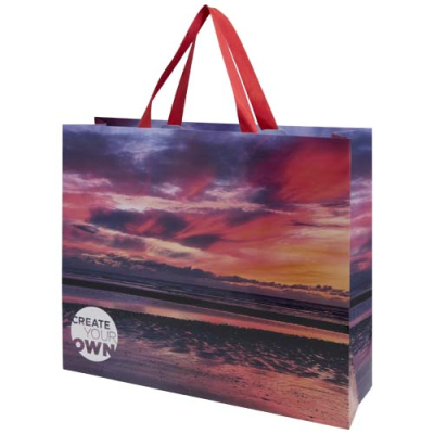 Picture of SMARTFOLD 210 G & M² PAPER BAG with Ribbon Handles & Matt Lamination - 42 x 12 x 35 Cm