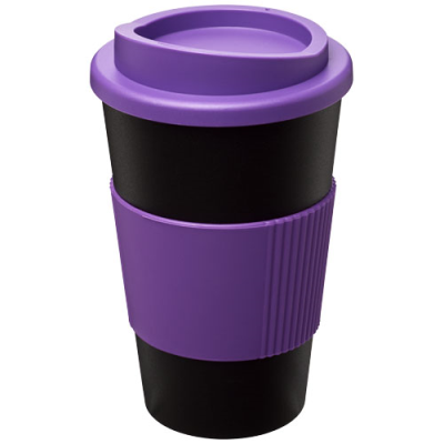 Picture of AMERICANO® 350 ML THERMAL INSULATED TUMBLER with Grip in Solid Black & Purple