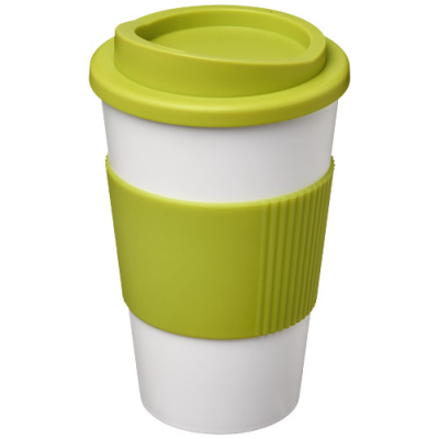Picture of AMERICANO® 350 ML THERMAL INSULATED TUMBLER with Grip in White & Lime