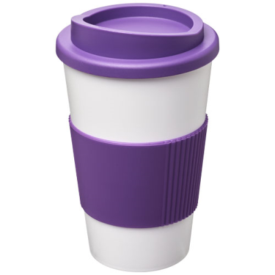 Picture of AMERICANO® 350 ML THERMAL INSULATED TUMBLER with Grip in White & Purple