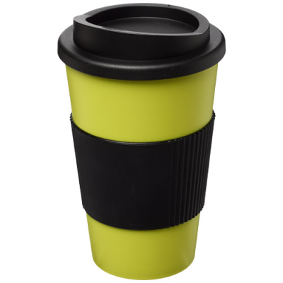Picture of AMERICANO® 350 ML THERMAL INSULATED TUMBLER with Grip in Lime & Solid Black.