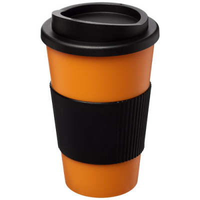 Picture of AMERICANO® 350 ML THERMAL INSULATED TUMBLER with Grip in Orange & Solid Black