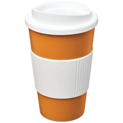 Picture of AMERICANO® 350 ML THERMAL INSULATED TUMBLER with Grip in Orange & White.