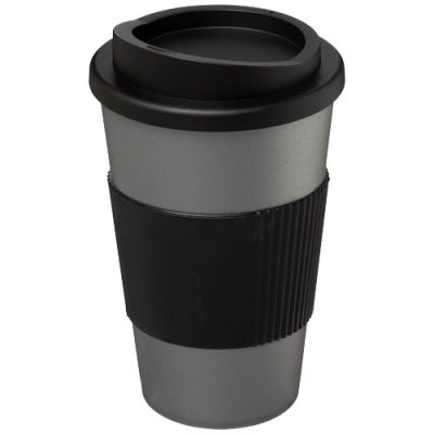 Picture of AMERICANO® 350 ML THERMAL INSULATED TUMBLER with Grip in Silver & Solid Black
