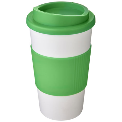 Picture of AMERICANO® 350 ML THERMAL INSULATED TUMBLER with Grip in White & Green.