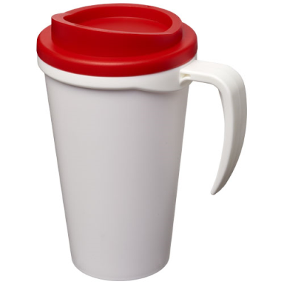 Picture of AMERICANO® GRANDE 350 ML THERMAL INSULATED MUG in White & Red.