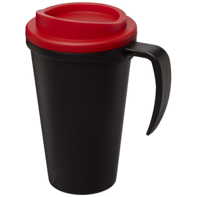Picture of AMERICANO® GRANDE 350 ML THERMAL INSULATED MUG in Solid Black & Red