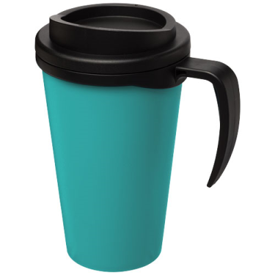 Picture of AMERICANO® GRANDE 350 ML THERMAL INSULATED MUG in Aqua Blue & Solid Black