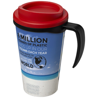 Picture of BRITE-AMERICANO® GRANDE 350 ML THERMAL INSULATED MUG in Solid Black & Red.