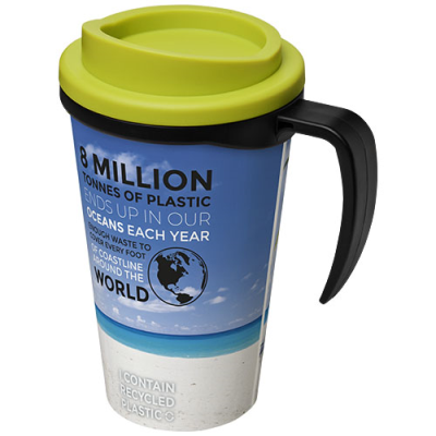 Picture of BRITE-AMERICANO® GRANDE 350 ML THERMAL INSULATED MUG in Solid Black & Lime