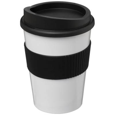 Picture of AMERICANO® MEDIO 300 ML TUMBLER with Grip in White & Solid Black.