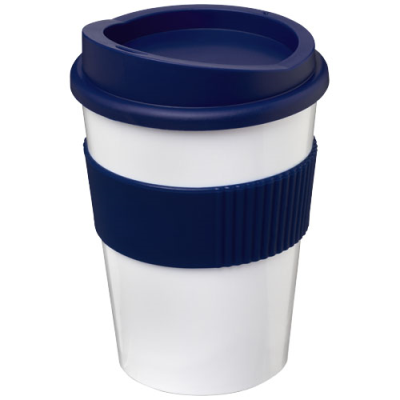 Picture of AMERICANO® MEDIO 300 ML TUMBLER with Grip in White & Blue.