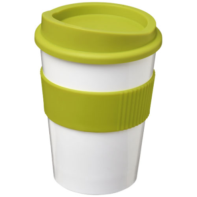 Picture of AMERICANO® MEDIO 300 ML TUMBLER with Grip in White & Lime.