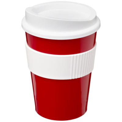 Picture of AMERICANO® MEDIO 300 ML TUMBLER with Grip in Red & White.