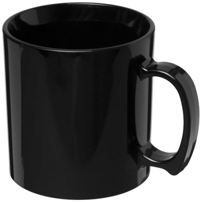 Picture of STANDARD 300 ML PLASTIC MUG in Solid Black.