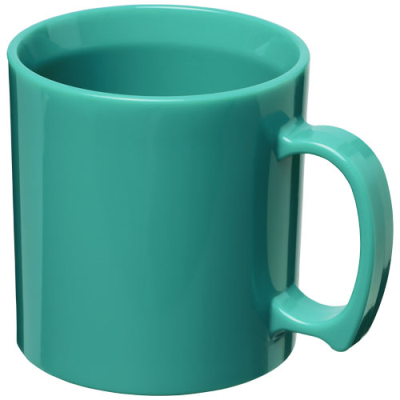 Picture of STANDARD 300 ML PLASTIC MUG in Aqua.