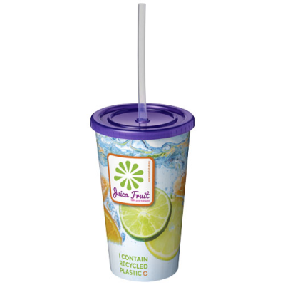 Picture of BRITE-AMERICANO® 350 ML DOUBLE-WALLED STADIUM CUP in Purple.