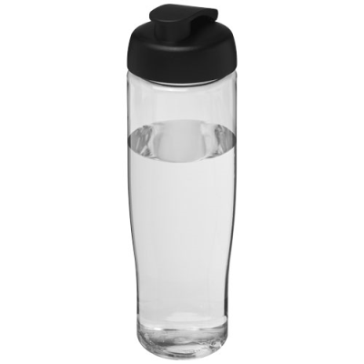 Picture of H2O ACTIVE® TEMPO 700 ML FLIP LID SPORTS BOTTLE in Clear Transparent & Solid Black.