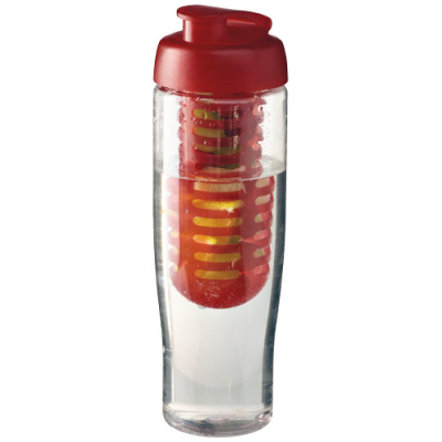 Picture of H2O TEMPO® 700 ML FLIP LID SPORTS BOTTLE & INFUSER in Transparent-red