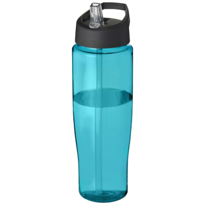 Picture of H2O ACTIVE® TEMPO 700 ML SPOUT LID SPORTS BOTTLE in Aqua Blue & Solid Black