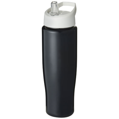 Picture of H2O ACTIVE® TEMPO 700 ML SPOUT LID SPORTS BOTTLE in Solid Black & White