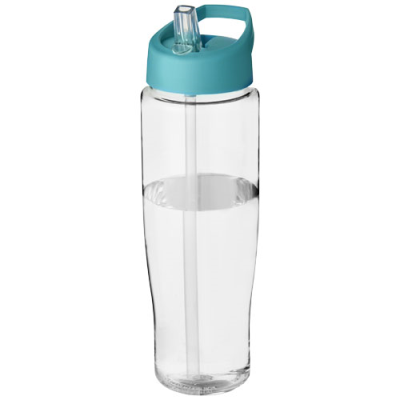 Picture of H2O ACTIVE® TEMPO 700 ML SPOUT LID SPORTS BOTTLE in Clear Transparent & Aqua Blue