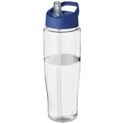 Picture of H2O ACTIVE® TEMPO 700 ML SPOUT LID SPORTS BOTTLE in Clear Transparent & Blue