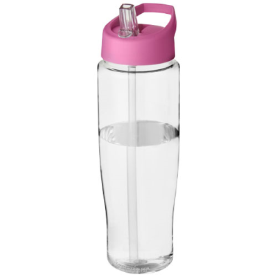 Picture of H2O ACTIVE® TEMPO 700 ML SPOUT LID SPORTS BOTTLE in Clear Transparent & Pink