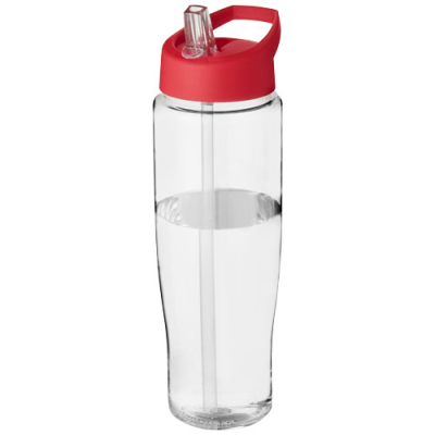 Picture of H2O ACTIVE® TEMPO 700 ML SPOUT LID SPORTS BOTTLE in Clear Transparent & Red