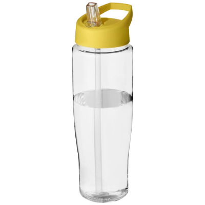 Picture of H2O ACTIVE® TEMPO 700 ML SPOUT LID SPORTS BOTTLE in Clear Transparent & Yellow.