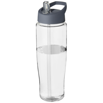 Picture of H2O ACTIVE® TEMPO 700 ML SPOUT LID SPORTS BOTTLE in Clear Transparent & Storm Grey