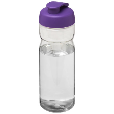 Picture of H2O ACTIVE® BASE 650 ML FLIP LID SPORTS BOTTLE in Clear Transparent & Purple.