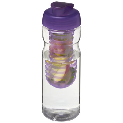 Picture of H2O ACTIVE® BASE 650 ML FLIP LID SPORTS BOTTLE & INFUSER in Clear Transparent & Purple