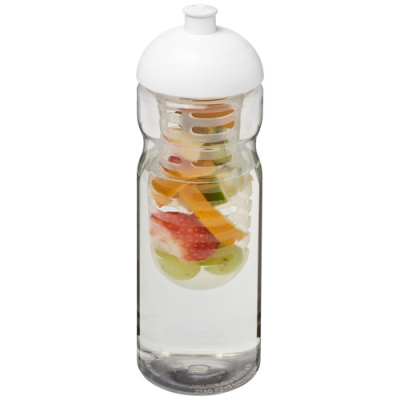 Picture of H2O ACTIVE® BASE 650 ML DOME LID SPORTS BOTTLE & INFUSER in Clear Transparent & White