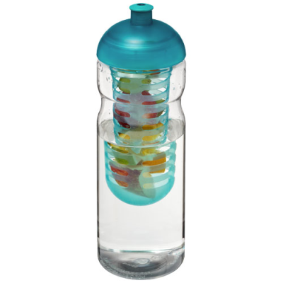 Picture of H2O ACTIVE® BASE 650 ML DOME LID SPORTS BOTTLE & INFUSER in Clear Transparent & Aqua Blue.