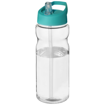 Picture of H2O ACTIVE® BASE 650 ML SPOUT LID SPORTS BOTTLE in Clear Transparent & Aqua Blue