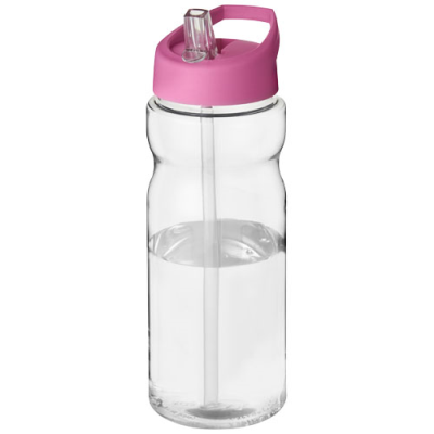 Picture of H2O ACTIVE® BASE 650 ML SPOUT LID SPORTS BOTTLE in Clear Transparent & Pink