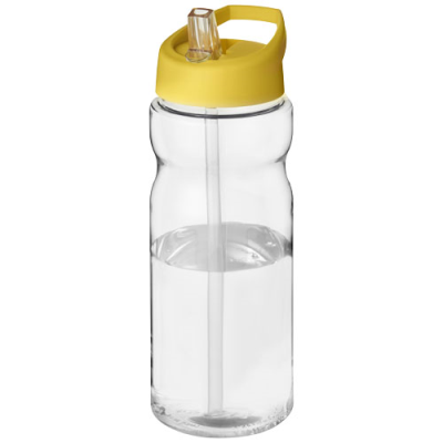 Picture of H2O ACTIVE® BASE 650 ML SPOUT LID SPORTS BOTTLE in Clear Transparent & Yellow