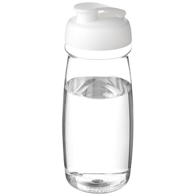 Picture of H2O ACTIVE® PULSE 600 ML FLIP LID SPORTS BOTTLE in Clear Transparent & White.
