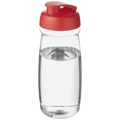 Picture of H2O ACTIVE® PULSE 600 ML FLIP LID SPORTS BOTTLE in Clear Transparent & Red