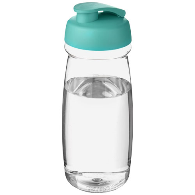 Picture of H2O ACTIVE® PULSE 600 ML FLIP LID SPORTS BOTTLE in Clear Transparent & Aqua Blue.