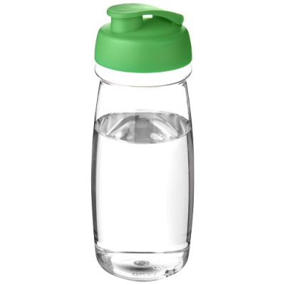 Picture of H2O ACTIVE® PULSE 600 ML FLIP LID SPORTS BOTTLE in Clear Transparent & Green