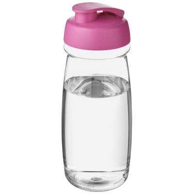 Picture of H2O ACTIVE® PULSE 600 ML FLIP LID SPORTS BOTTLE in Clear Transparent & Pink.